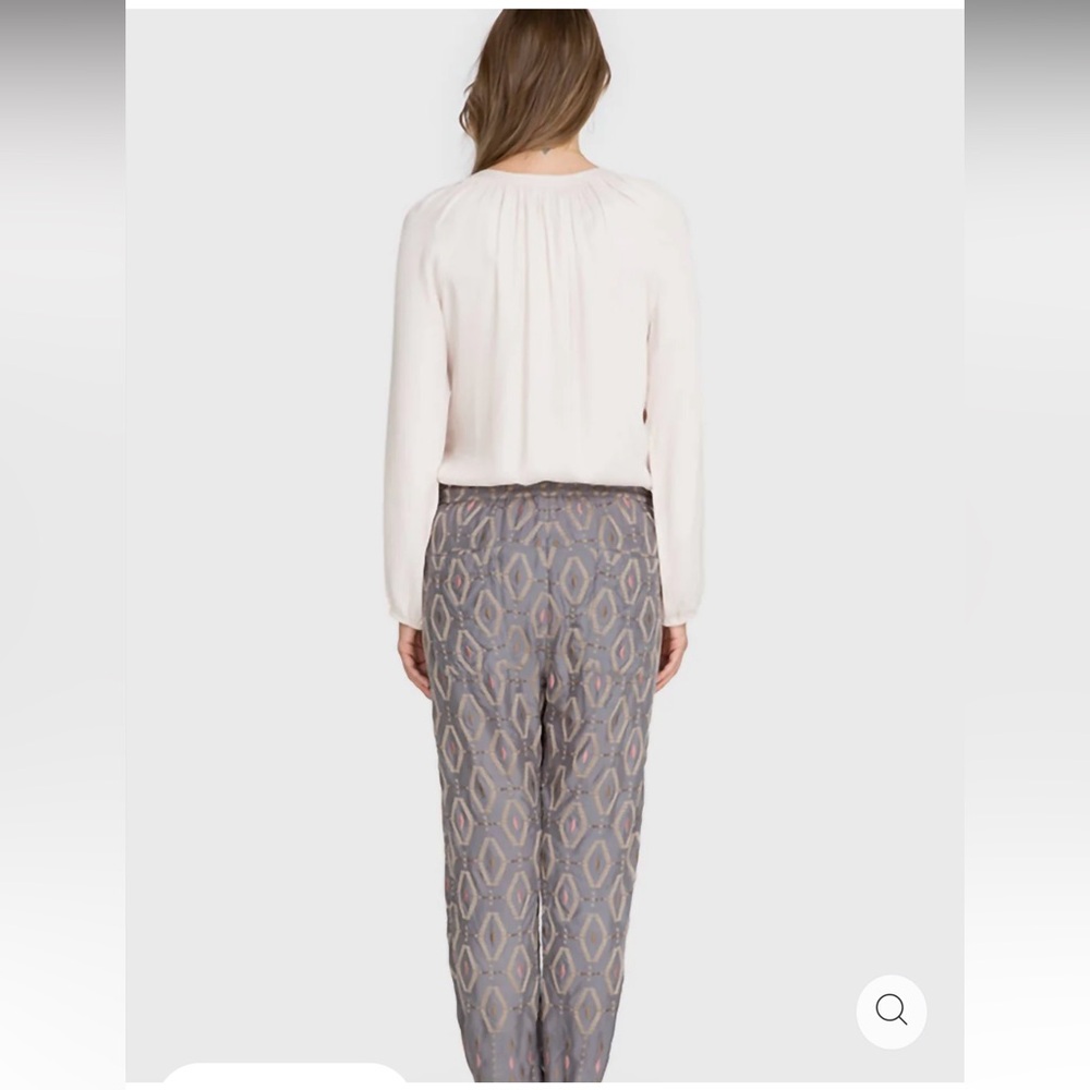 Johnny Was Women’s Diamond All Over Embroidered Pant In Dusty Mountain - Size M - Picture 7 of 9